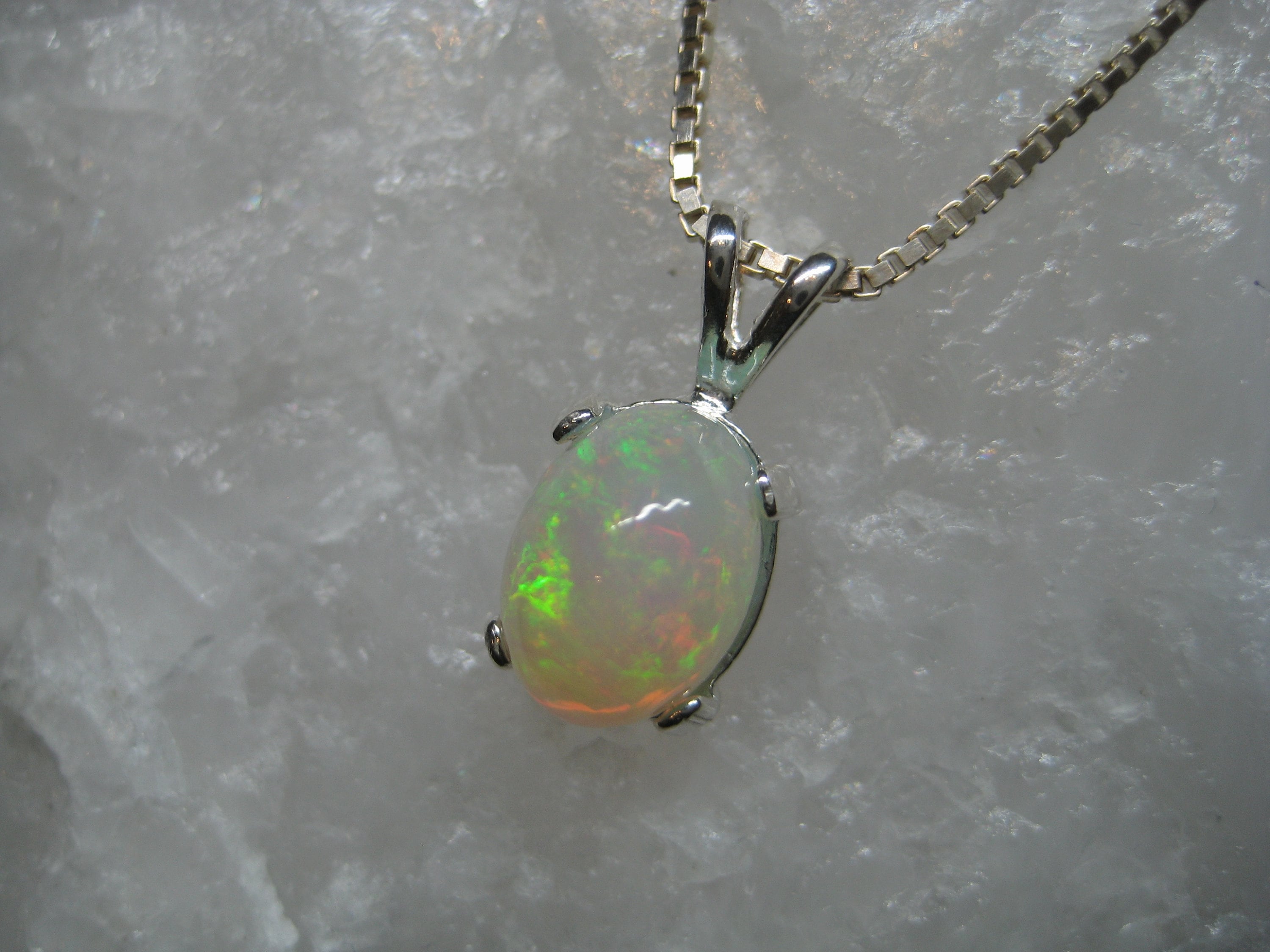 Opal necklace, opal pendant necklace, opal silver necklace, Ethiopian ...