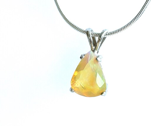 Opal Pendant, Ethiopian Opal Pendant, Faceted Opal Pendant, Opal Necklace, Opal Pendant Silver, Pendant with Opal