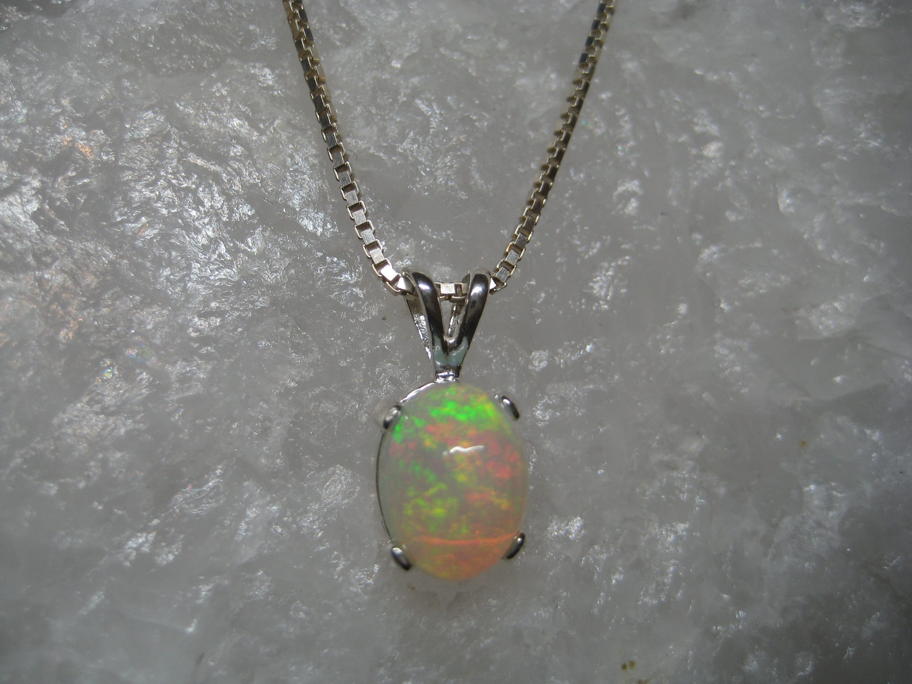 Opal necklace, opal pendant necklace, opal silver necklace, Ethiopian ...