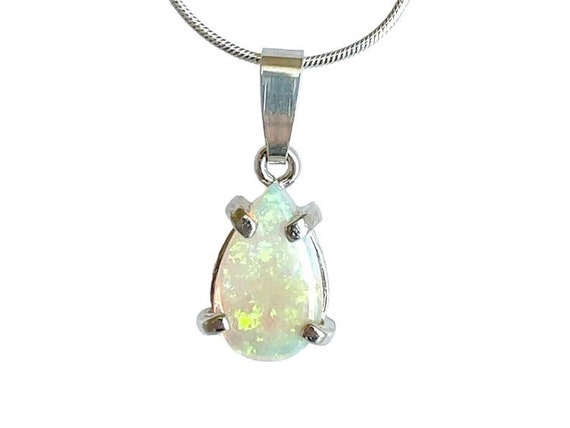 Australian opal pendant, genuine opal pendant 925 silver, fine opal jewelry, gemstone necklace for women, beautiful October birthstone