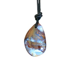 Boulder Opal Pendant drilled, Boulder Opal drilled, Boulder Opal with leather cord, natural opal, Opal Australia, Boulder Opal Necklace
