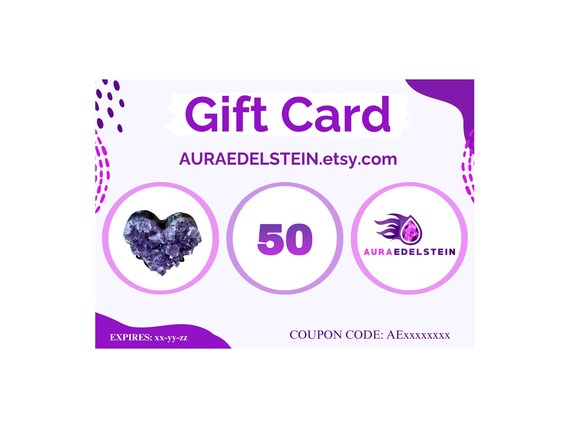 Digital gift card 50 EUR, printable gift voucher, digital voucher, gift card for AURAEDELSTEIN shop, printable voucher