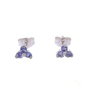 Tiny Tanzanite Stud Earrings 925 Silver, Blue Tanzanite Earrings, Fine Tanzanite Jewelry, Earrings Women, Dainty Gemstone Stud Earrings