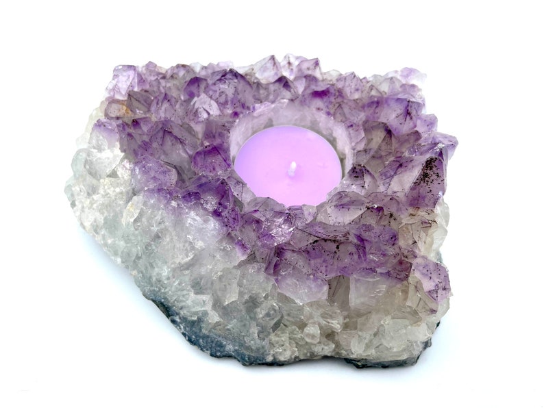 Amethyst Kerzenhalter - Natürlicher Quarz Für Gemütliche Atmosphäre
