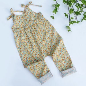 Unisex Summer floral Cotton Tie Romper