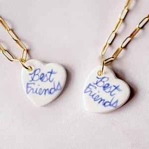 Best Friends Friendship Charm Necklace Set | Best Friends Ceramic Necklaces | Best Friends Necklace | Best Friends Matching Necklace Set