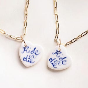 Juego de collares para mejor amiga Ride or Die / Dijes de amistad para mejor amiga / Collares de amistad a juego / Regalo de collar a juego para mejor amiga