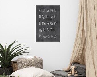 Rustic Farmhouse Alphabet Chart Poster | Handwritten Letters for Kids | Extra Large Wall Art for Classroom and Home Decor | Black and White