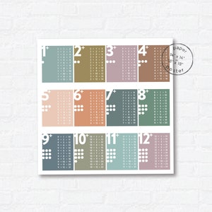 Modern Math Addition Chart | Homeschool Poster | Nerdy Wall Art for Kids | Classroom Poster | Addition Tables