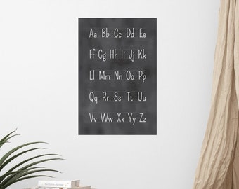 Rustic Farmhouse Alphabet Chart Poster | Handwritten Letters for Kids | Extra Large Wall Art for Classroom and Home Decor | Black and White