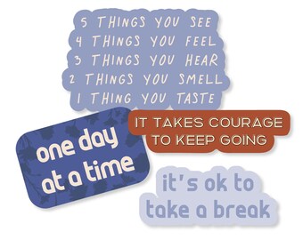 Mental Health Stickers with Inspirational Quotes | Teacher or Therapist | Grounding Exercise | Everyone Belongs | Brains Are Beautiful