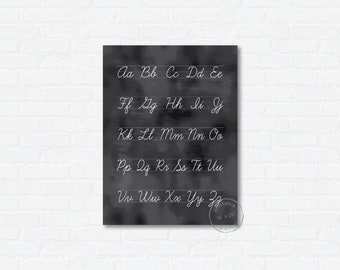 Blackboard Cursive Alphabet Poster Printable | Kids Wall Art | Classroom or Homeschool Decor | Kindergarten Handwriting Poster