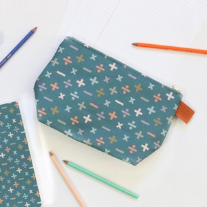 Pochette à fermeture à glissière mathématique moderne | | cadeau de professeur de mathématiques Pochette de fournitures d’art | Sac de fournitures scolaires pour enfants | Grand sac à crayons
