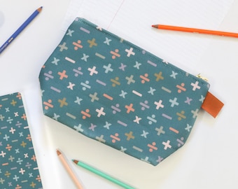 Modern Math Zipper Pouch | Math Teacher Gift | Art Supplies Pouch | Kids School Supplies Bag | Large Pencil Bag