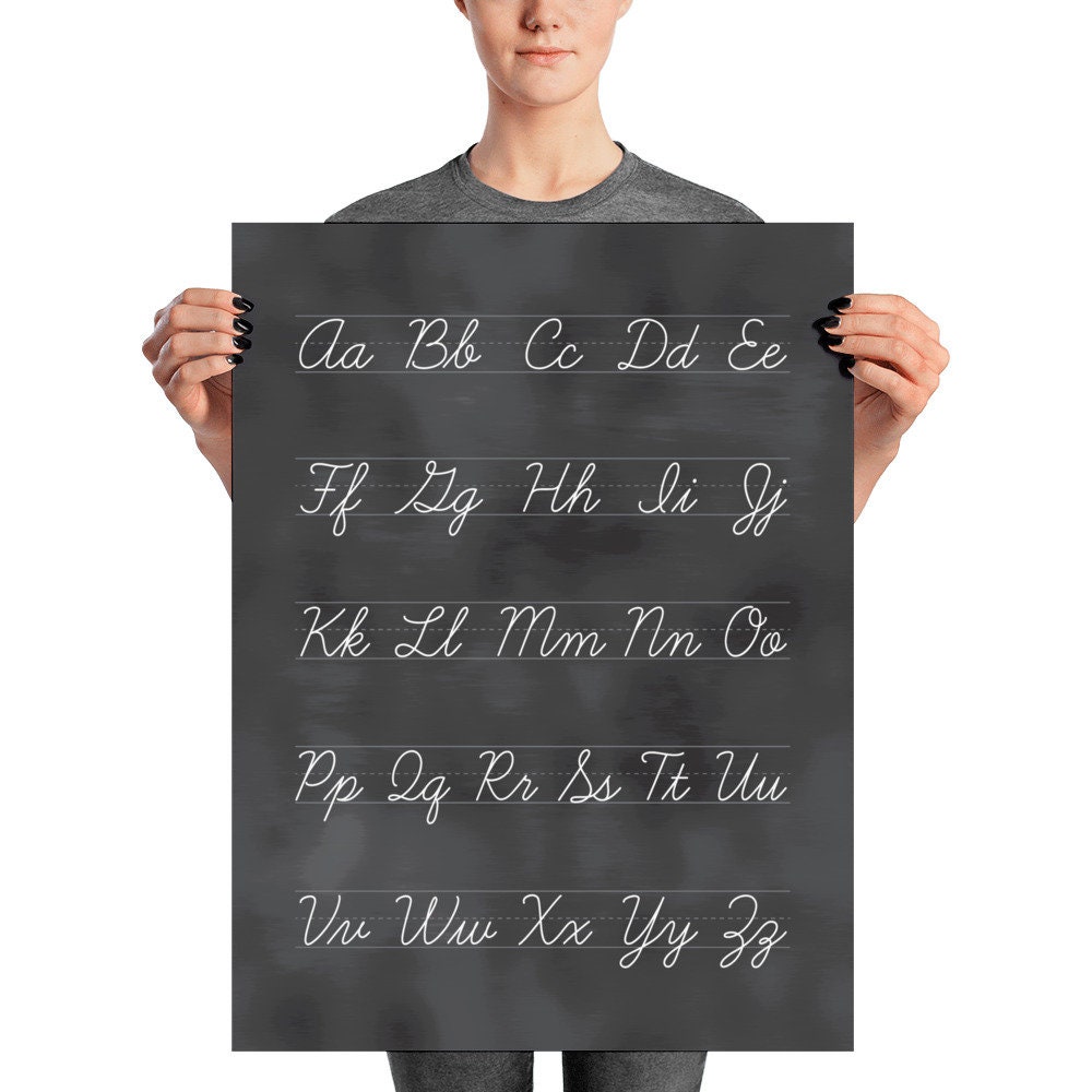 Cursive Alphabet Poster Paper | Homeschool Decor | Classroom Decor ...