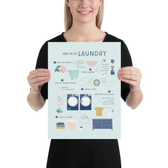 How to Do Laundry Art Print Poster | Educational Graduation Gift