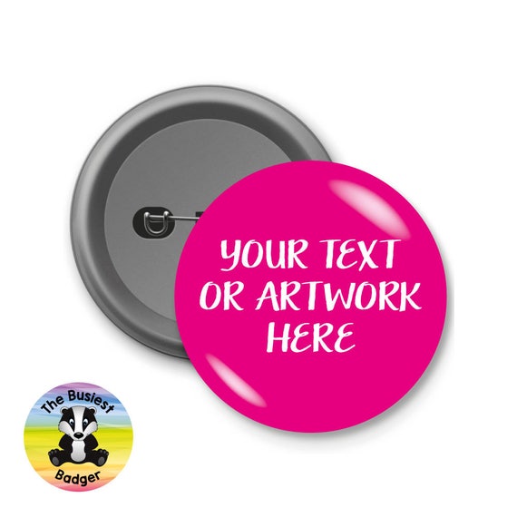 Custom badge-Personalised-hen-stag-band-logo-pin badges-party-wedding-printed