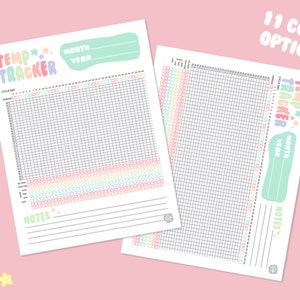 Printable Basal Body Temperature Tracker 11 Color Options Monthly & Yearly Pages Fertility Journal, Fertility Tracker, PDF Download image 10