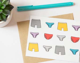 Undies / Period Underwear Printable PDF Greeting Card