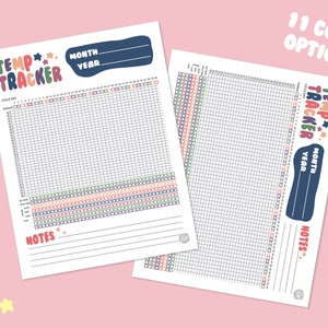 Printable Basal Body Temperature Tracker 11 Color Options Monthly & Yearly Pages Fertility Journal, Fertility Tracker, PDF Download image 6