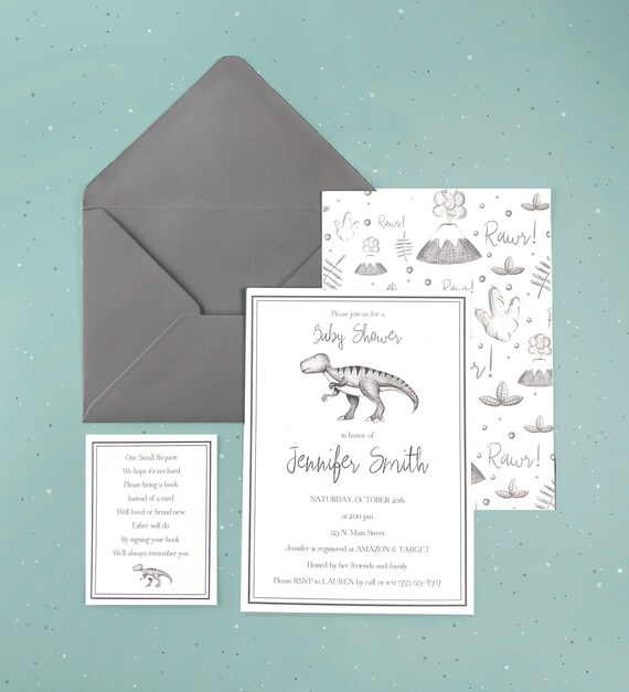 custom dinosaur baby shower invitations