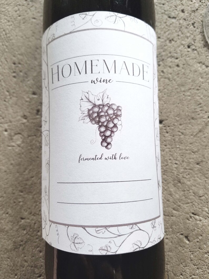 homemade wine label printable instant download custom etsy