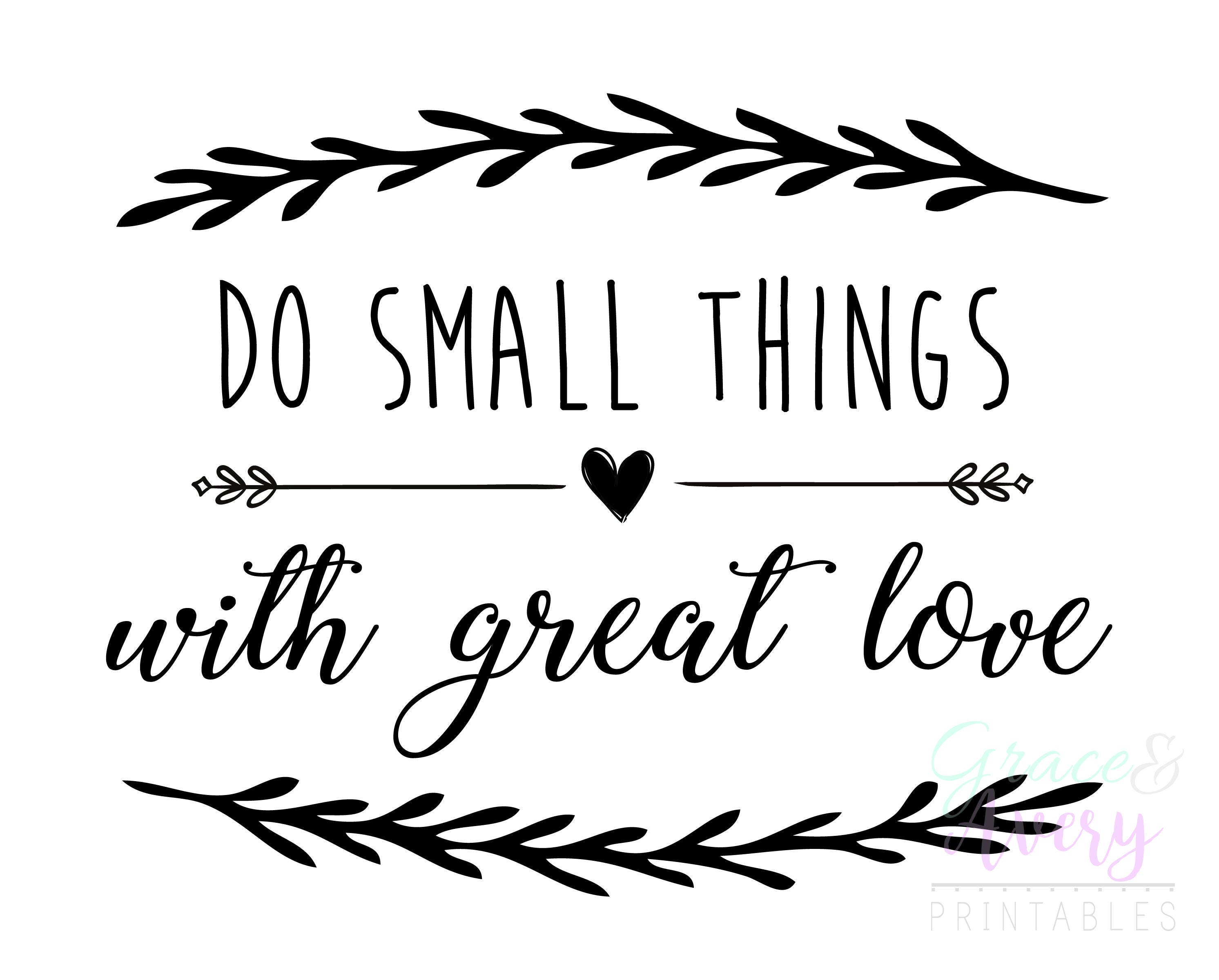 Do Small Things with Great Love // Printable Art // Printable | Etsy