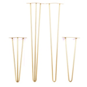 Brass Hairpin Leg, Gold Table Legs, Dining, Desk, Coffee Table Leg, Set of