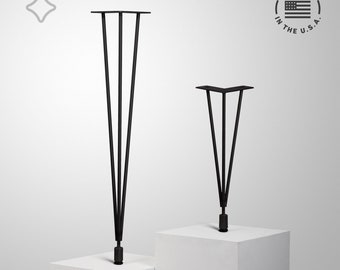 Black Adjustable Table Leg, Hairpin Leg for Dining Table, Set of 4