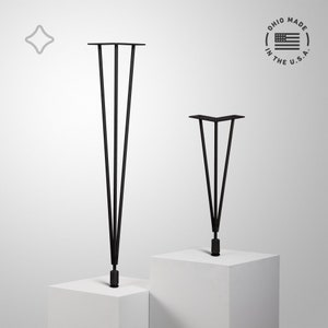 Black Adjustable Table Leg, Hairpin Leg for Dining Table, Set of 4