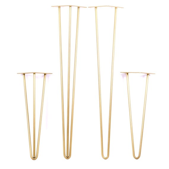 Brass Hairpin Legs 3rod Set Of 4 Brass Mid Century Etsy