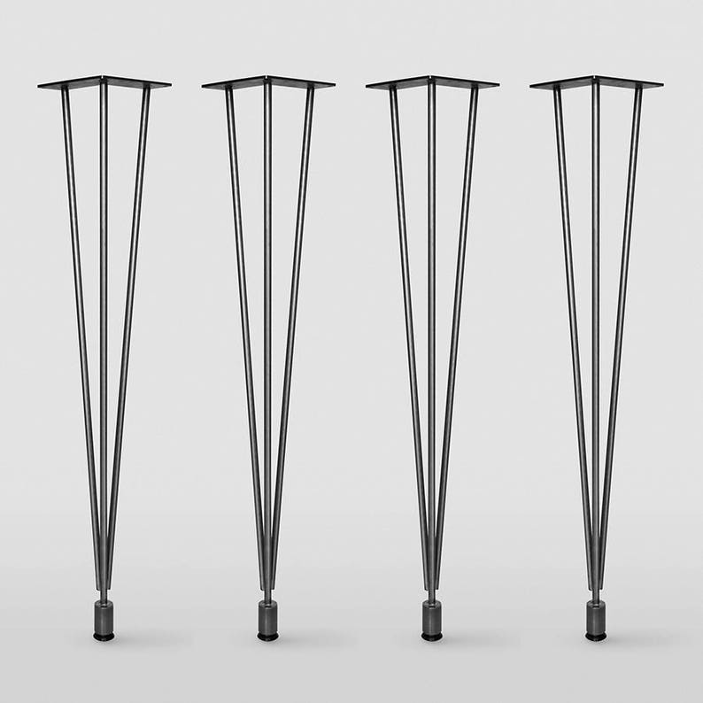 Adjustable Table Legs, Hairpin Legs with Levelers, Set of 4 Furniture Legs image 2