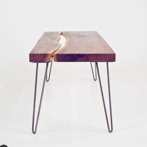 Hairpin Coffee Side Dining Table Legs, Nightstand, Work Craft Desk base, DIY furniture, Metal Raw Steel or Stainless Steel, Set of 4 image 8