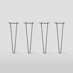 Hairpin Coffee Side Dining Table Legs, Nightstand, Work Craft Desk base, DIY furniture, Metal Raw Steel or Stainless Steel, Set of 4 image 1