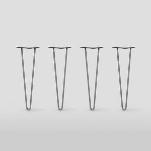 Hairpin Coffee Side Dining Table Legs, Nightstand, Work Craft Desk base, DIY furniture, Metal Raw Steel or Stainless Steel, Set of 4