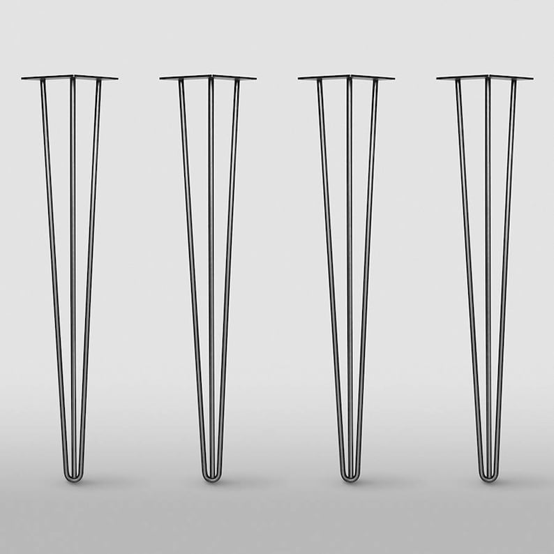 3 Rod Hairpin Legs / Set of 4 / Raw Steel or Stainless Steel Etsy