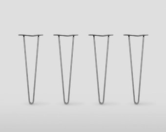 Heavy Duty Hairpin Legs, 8"-34", Raw or Stainless Steel, Set of 4