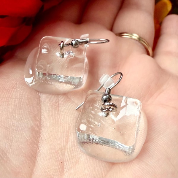 Melted ICE earrings (ANTI ICE)/ hypoallergenic/ resin earrings