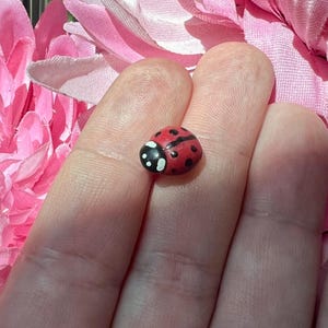 Realistic Tiny Ladybug Pin: Handmade Polymer Clay Bug Pin