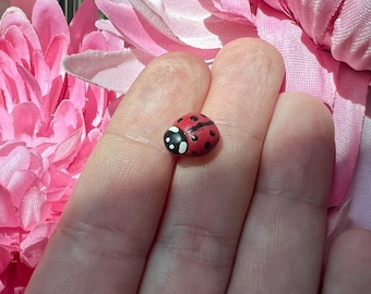 Realistic Tiny Ladybug Pin: Handmade Polymer Clay Bug Pin
