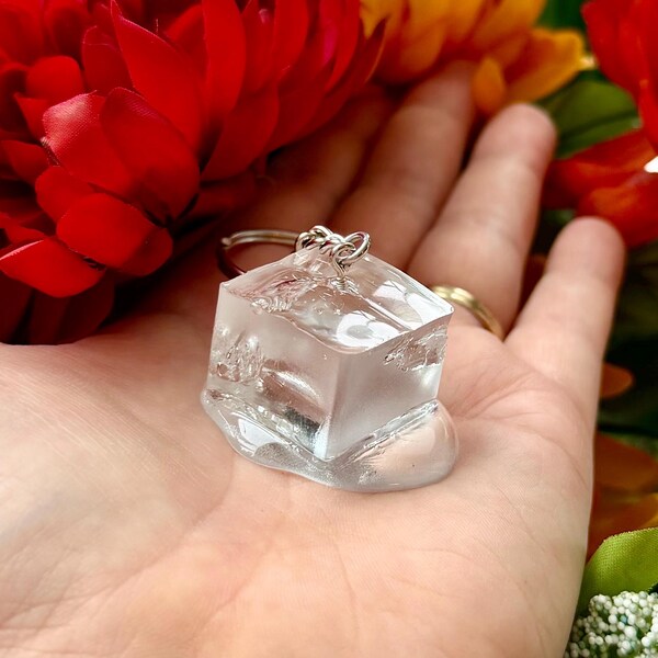 Melted ICE Keychain: ANTI ICE/Handmade Resin  keychain