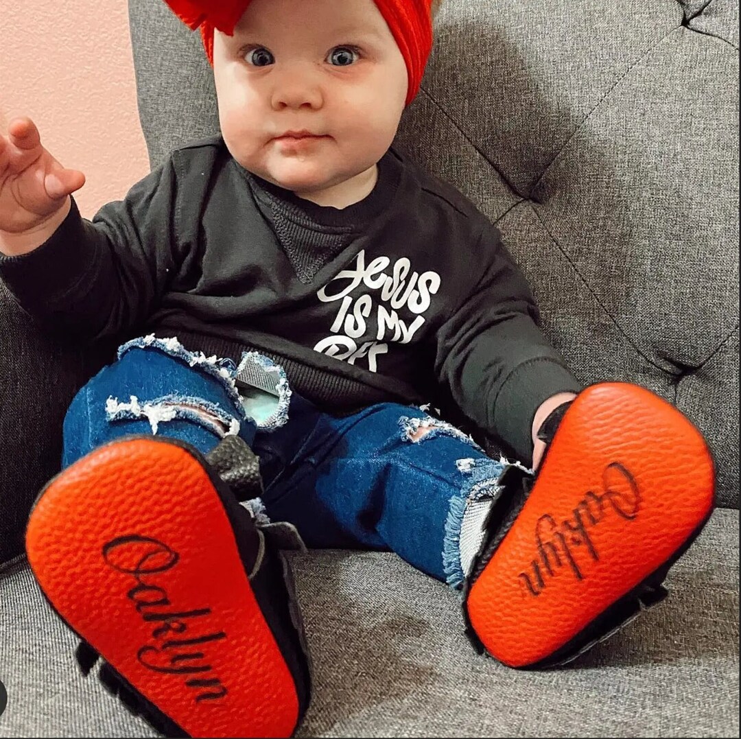 Personalized Red Bottom Baby Girl Shoes Red Sole Baby Moccasins Baby
