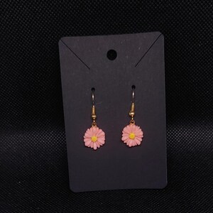 Pink Daisy, Dangle, Earrings
