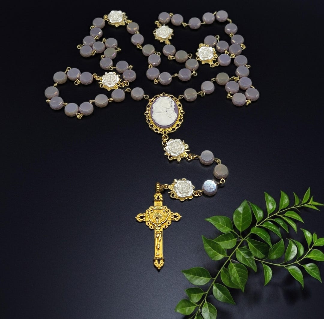 Jesus Rano Blessed Mother & Baby Jesus, Purple, Rosary/catholic/christian ...