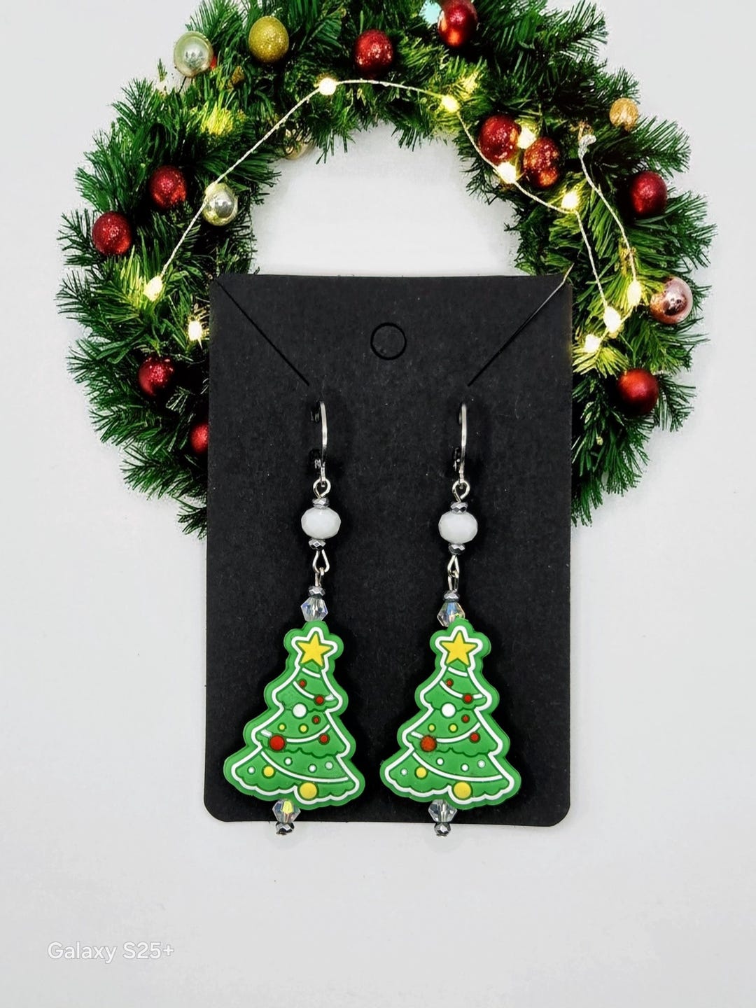 Christmas Tree With Lights, Lever Back, Crystal Dangle Earrings/jewelry ...