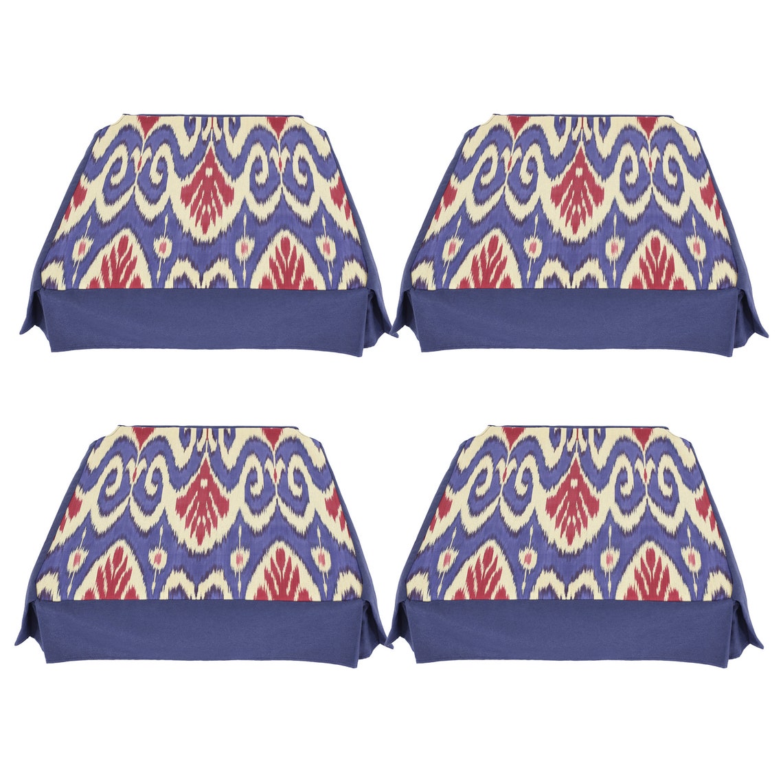 Set of 4 Boho Dining Chair Seat Covers w/ Skirt in Colorful Etsy