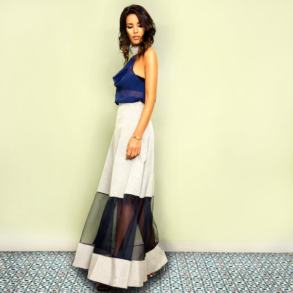 Halter Neck Maxi Skirt Two Piece Dress Set - Extravagant Long Skirt A Line Two  Piece Set - Elegant Wedding Guest Dress Outfit - Etsy