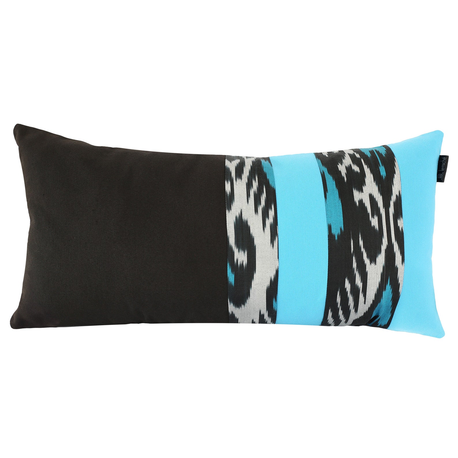 Set of 2 Ikat Color Block Throw Pillow Covers Black & Etsy