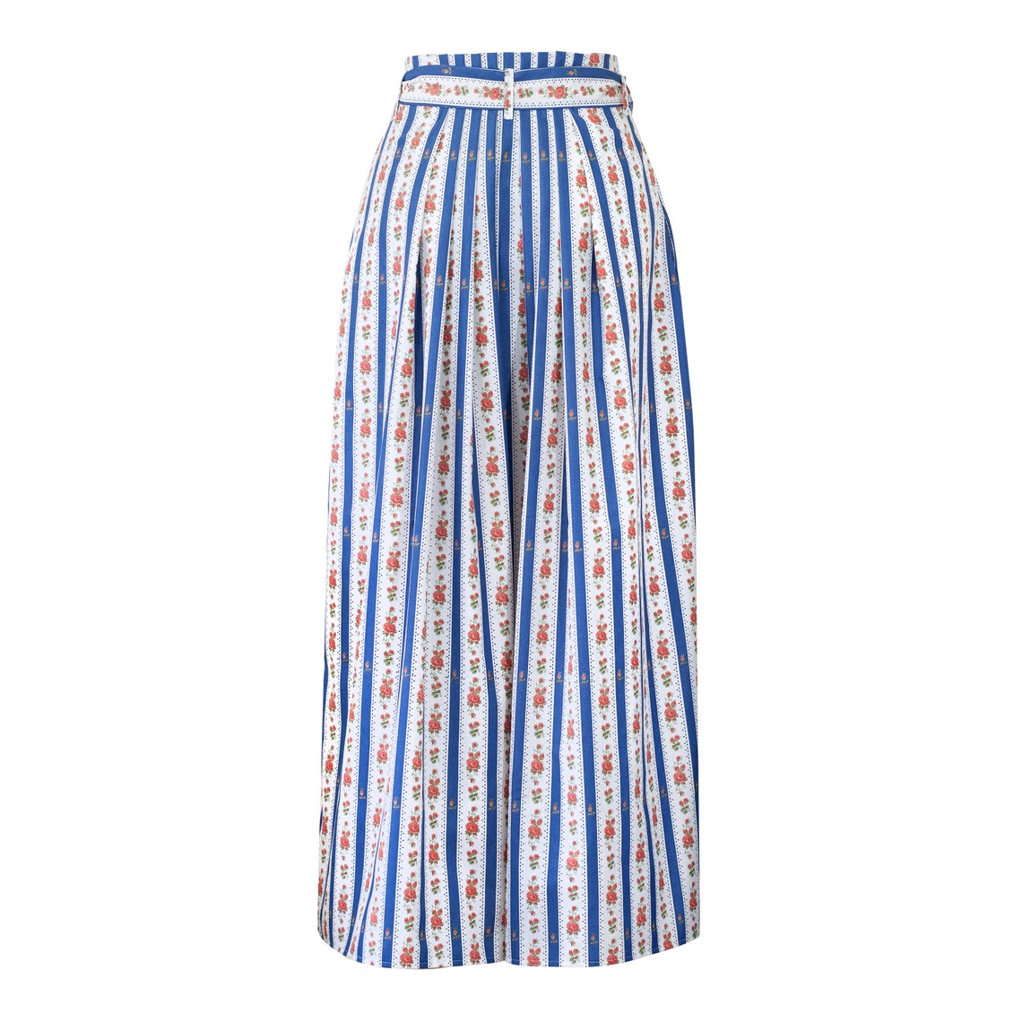 Blue Striped Cotton Maxi Wrap Skirt Long High Waisted Etsy