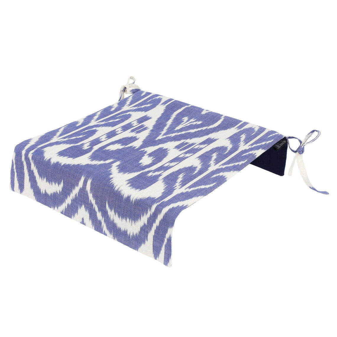 Indigo Blue Ikat Patio Chair Seat Cover Boho Kitchen Chair Cover